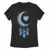 Deals 😍 Unbranded Juniors' Moon Catcher Dreamcatcher Graphic Tee Black 😍