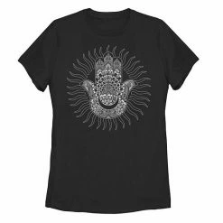 Outlet 🤩 Unbranded Juniors' Hamsa Moon Sun Geometric Design Graphic Tee Red 😍