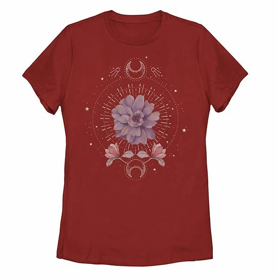 Best Pirce 😍 Unbranded Juniors' Flower Moon Floral Tee Red 🎁 - Image 3
