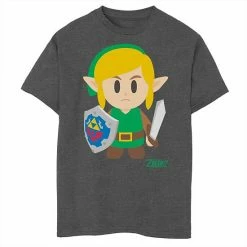 Cheap ✨ Unbranded Boys 8-20 Nintendo Legend Of Zelda Links Awakening Link Avatar Cartoon Portrait Graphic Tee Charcoal Heather 🧨
