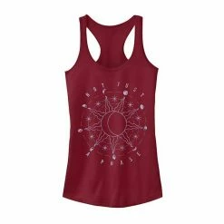 Discount ⌛ Unbranded Juniors' Moon Phase Galactic Graphic Tank Scarlet ⭐