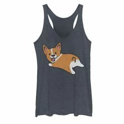 Wholesale 😉 Unbranded Juniors' Corgi Porgi 🐶 Dog Graphic Tank Purple Heather 👍