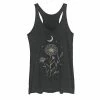 Discount 🤩 Unbranded Juniors' Floral Moon Flowers Tank Top Black Heather 🛒
