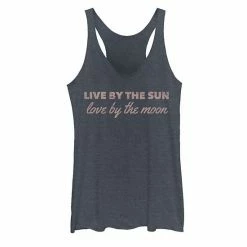 New ⌛ Unbranded Juniors' Sun Moon Graphic Tank Purple Heather 🥰