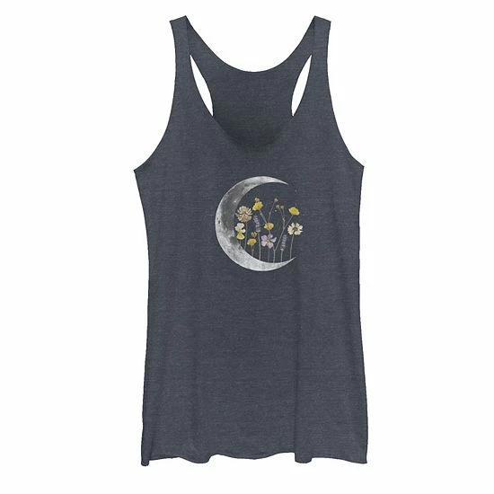 Deals 🛒 Unbranded Juniors' Night Moon Flower Galactic Tank Top Royal Heather 👏 - Image 3