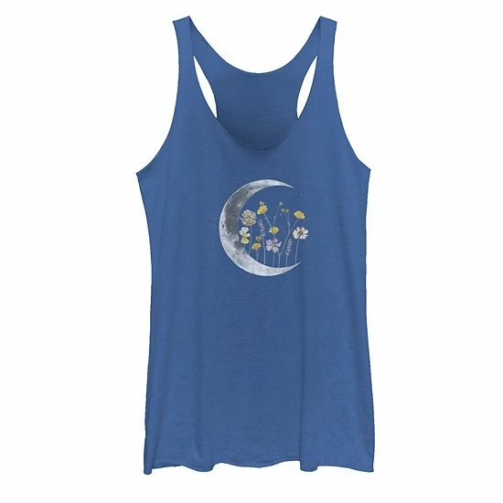 Deals 🛒 Unbranded Juniors' Night Moon Flower Galactic Tank Top Royal Heather 👏 - Image 5