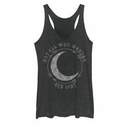 Best deal 🛒 Unbranded Juniors' Not All Who Wander Are Lost Moon Arrows Graphic Tank Black Heather ⌛