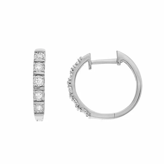 Best deal ๐ Unbranded 1/4 Carat T.W Diamond Hoop Earrings Gold Tone ๐ - Image 4