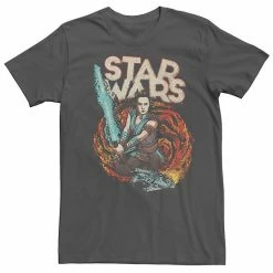 Buy 🤩 Unbranded Men's Star Wars The Rise Of Skywalker Rey Retro Swirl Graphic Tee Charcoal Heather 💯