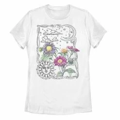 Top 10 🔔 Unbranded Juniors' Sun & Moon Floral Graphic Tee White 🥰