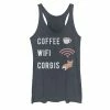 Best deal 💯 Unbranded Juniors' Coffee Wifi Corgis Graphic Tank Navy Heather ❤️
