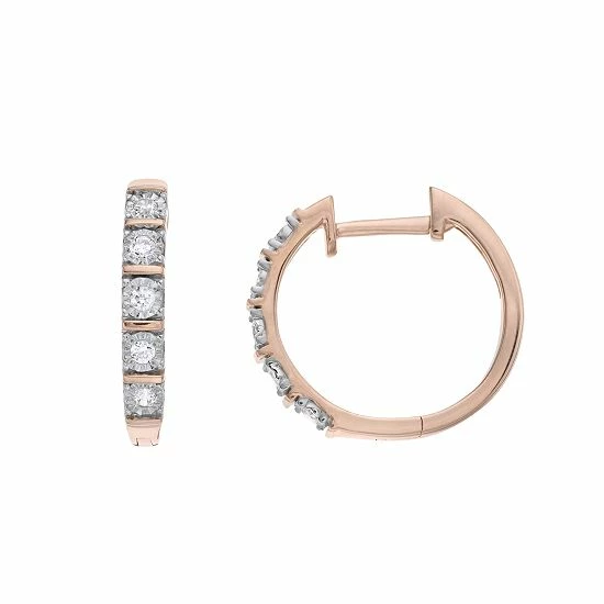 Best deal ๐ Unbranded 1/4 Carat T.W Diamond Hoop Earrings Gold Tone ๐ - Image 5