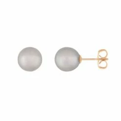 Outlet 🛒 Unbranded 14k Gold 6 Mm Freshwater Cultured Pearl Stud Earrings Pink ✨