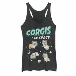Top 10 🥰 Unbranded Juniors' Corgis In Space 🦮 Dog Group Shot Graphic Tank Black Heather 👍