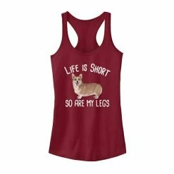 Cheap 🔥 Unbranded Juniors' "Life Is Short So Are My Legs" Corgi 🐶 Dog Graphic Tank Black 🌟