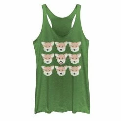 Best Sale ❤️ Unbranded Juniors' Corgi Grid Group Shot Graphic Tank Purple Heather 😉