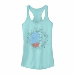 Coupon 💯 Unbranded Juniors' Side Moon Flowers Galactic Graphic Tank Raspberry 👍