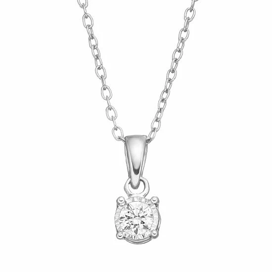 Best reviews of 🥰 Unbranded 10k White Gold 1/10 Carat T.W. Diamond Solitaire Pendant Necklace 🎉