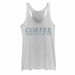 New ✔️ Unbranded Juniors' Fifth Sun Coffee Completes Me Text Tank White Heather 🤩