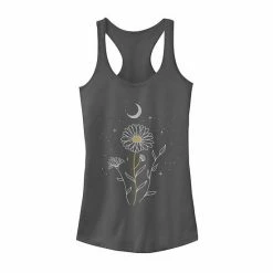 Budget 👏 Unbranded Juniors' Floral Moon Flowers Tank Top Black 👏