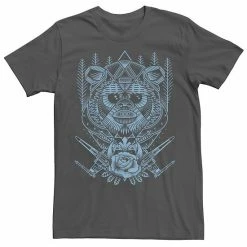Flash Sale 😀 Unbranded Men's Star Wars Angular Ewok Graphic Tee Char Hthr 🎁