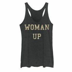 Best Pirce ⭐ Unbranded Juniors' 👩 Woman Up Bold GraphicTank Navy Heather ⭐