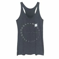 Buy ✨ Unbranded Juniors' Moon Phase Ring Galactic Graphic Tank Black Heather 😍