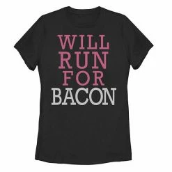 Top 10 😀 Unbranded Juniors' Will Run For Bacon Graphic Tee 🔥