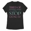Outlet 🛒 Unbranded Juniors' Tired Of Starting Over Stop Giving Up Graphic Tee 😉