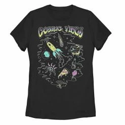 Outlet 😉 Unbranded Juniors' Cosmic Vibes Doodles Graphic Tee 😉