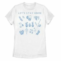 New 👍 Unbranded Juniors' "Let's Stay Home" Graphic Tee 🔥