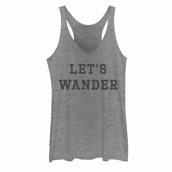 Coupon ⌛ Unbranded Juniors' Fifth Sun Lets Wander Text Tank Gray Heather ✨ - Image 2