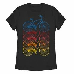 Wholesale 🌟 Unbranded Juniors' Bicycles Fading Into Each Other Athletic Graphic Tee 🎉