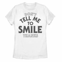 Promo ⌛ Unbranded Juniors' Don't Tell Me To Smile Thanks Graphic Tee ⭐