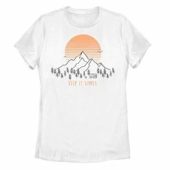 Best deal ⭐ Unbranded Juniors' "Keep It Simple" Snowy Mountain Sunset Sketch Tee ⌛