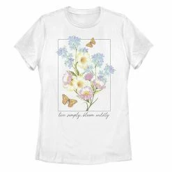 Promo 🔥 Unbranded Juniors' "Live Simply, Bloom Wildly" Graphic Tee 🔔