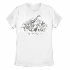 New 🔥 Unbranded Juniors' "They Were Here First" Animal Group Portrait Tee 🤩