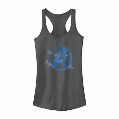 Flash Sale 🧨 Unbranded Juniors' Marvel Avengers Spray Paint Logo Graphic Tank Charcoal 👍