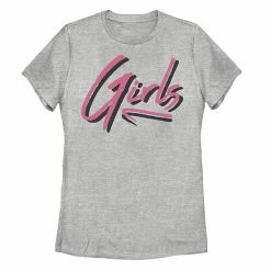 Best deal ⌛ Unbranded Juniors' "Girls" Retro Pink Text Graphic Tee ⌛