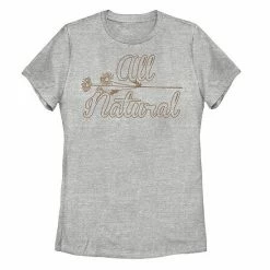 New 😉 Unbranded Juniors' All Natural Middle Flower Split Graphic Tee 🧨