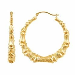 Best Sale ⭐ Unbranded 10k Gold Bamboo Hoop Earrings 🌟
