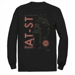 Promo 🌟 Unbranded Men's Star Wars The Mandalorian AT-ST Action Figure Long Sleeve Graphic Tee White 🤩