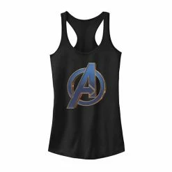 Hot Sale 🧨 Unbranded Juniors' Marvel Avengers Endgame Blue Logo Graphic Tank Black 🔥