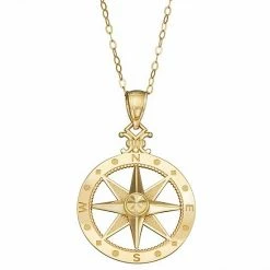 Outlet ✔️ Unbranded 10k Gold Compass Pendant Necklace 🧨