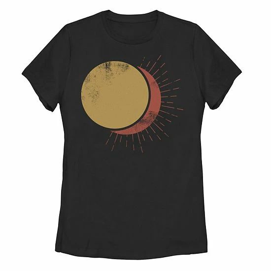 Deals ๐ Unbranded Juniors' Solar Eclipse Moon & Sun Graphic Tee ๐