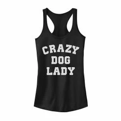 Outlet 🌟 Unbranded Juniors' Crazy 🐕 Dog Lady Graphic Tank Indigo 👏