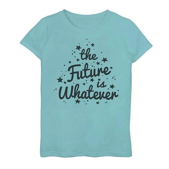 Promo ✨ Unbranded 👧 Girls 7-16 The Future Is Whatever Magical Stars Graphic Tee White 😉 - Image 2