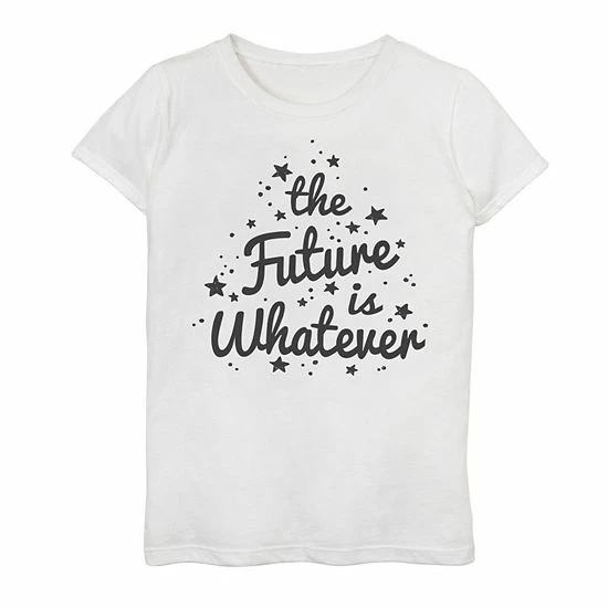 Promo ✨ Unbranded 👧 Girls 7-16 The Future Is Whatever Magical Stars Graphic Tee White 😉 - Image 3