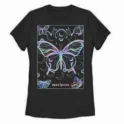 Promo 👍 Unbranded Juniors' "Mariposa" Butterflies And Moon Holographic Tee ⭐