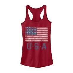 Outlet 🧨 Unbranded Juniors' USA Distressed Flag Tank ⌛
